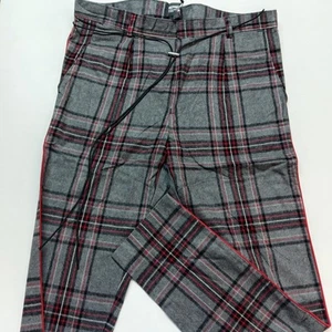 REPRESENT Hombres Pantalones de Fumar Extra Grandes Pantalones de Pierna Recta Gris Tartán (XL) - Imagen 1 de 14