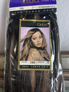New Yaki Brown 12” Straight 100% Human Hair Extensions Color:C1B/30 (k5) - Picture 1 of 3