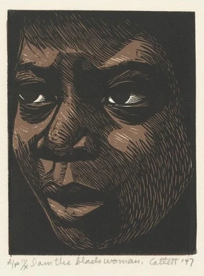 Obra de arte icónica de derechos civiles de Elizabeth Catlett - I Am the Black Woman 1947 impresión Foto 1 de 2