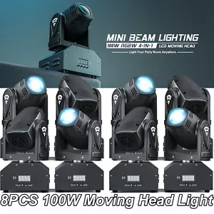 100W Party Light Mini LED Moving Head Light RGBW Beam Stage Lighting Disco DMX - Picture 1 of 15