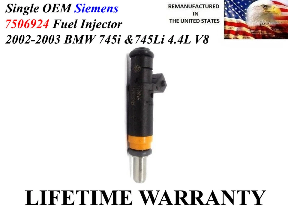 OEM Single Genuine Siemens Fuel Injector For 2002-2003 BMW 745i 745Li 4.4L - Image 1 of 1