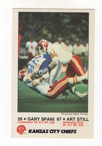 1984 POLICE FOOTBALL GARY SPANI & ART STILL KANSAS CITY CHIEFS #8 - Picture 1 of 2