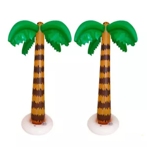 2x Inflatable Palm Tree Blow Up Summer Hawaiian Tropical Pool Beach Party Decor - Picture 1 of 10