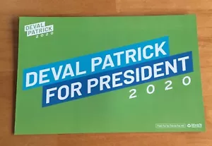 Deval Patrick Gouverneur Massachusetts 2020 Präsident Wahlkampf Schild Plakat 11x17 - Bild 1 von 2