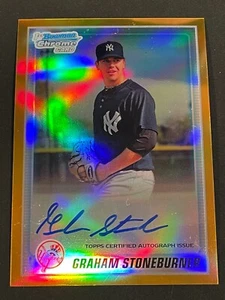 2010 Bowman Chrome Graham Stoneburner GOLD Refractor AUTO 25/50 Yankees BCP208 - Picture 1 of 2