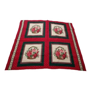 Cranston Weihnachtsstern Korb 4 Quadrate Kissen Wand Tür Decke Baumwolle Stoff Panel - Bild 1 von 11