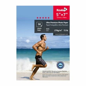 Koala Ultra Premium Papier fotograficzny 5x7 Satyna 72lb Półbłyszczący 50 arkuszy Atrament Epson - Zdjęcie 1 z 8