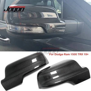 Cubierta de tapa de espejo retrovisor lateral de fibra de carbono seco para Dodge Ram 1500 TRX todoterreno 2019-2023 - Imagen 1 de 11