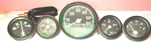 Combo de calibre para Willys MB Jeep Ford CJ GPW velocímetro negro amplificador de temperatura aceite combustible - Imagen 1 de 2