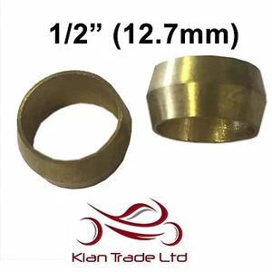 1/2" (12.7mm) - 10PCS BRASS COMPRESSION OLIVES PLUMBING FITTINGS ADAPTER  - Picture 1 of 1