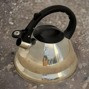Stainless Steel Whistling Tea Kettle Home Basics 3 Liter Coffee Hot Tea Morning - Picture 1 of 9