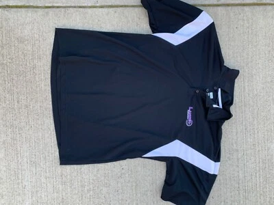 polo shirt mens xl carlsbad high school lancer lancers basketball black purple - Image 1 of 2