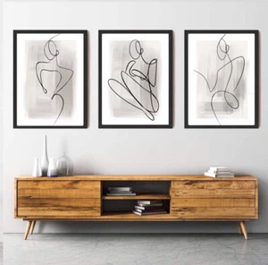 Line Art Prints| Woman Line Art A2| 3er Set | Modern Decor | Edel Abstrakt - Bild 1 von 5