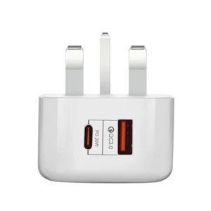 QC3.0 Typ C Ładowarka PD 20W Szybka ładowarka USB-C Szybkie ładowanie Podróż Ładowanie ścienne - Zdjęcie 1 z 9