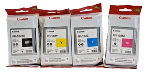 Original Canon Tintenpatronen Set PFI-102 KCMY für iPF500 iPF510 iPF650 iPF760 - Bild 1 von 2
