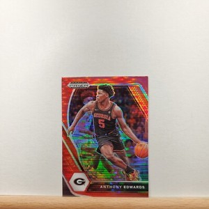 2021-22 Prizm Draft Picks Basketball Anthony Edwards RED PULSAR Prizm SP # 65