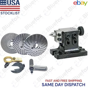 INDEXING PLATES SET WITH DOUBLE BOLT TAILSTOCK USED WITH ROTARY TABLE HV4 & HV6 - Picture 1 of 7