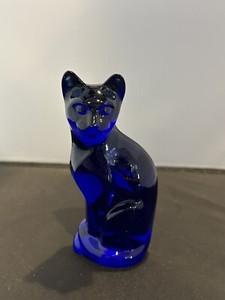 FENTON 95th ANNIVERSARY ART GLASS COBALT BLUE 5" CAT