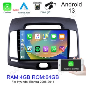 64GB Android 13 Car Radio Stereo GPS Navi Carplay For 2006-2011 Hyundai Elantra - Picture 1 of 20