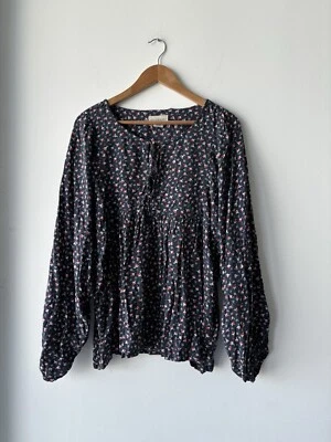 Blusa De Colección Denim & Supply Ralph Lauren Azul Rojo Floral Mujer XL Cottagecore Granja Foto 1 de 4