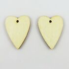 Bulk 10pcs Heart Unfinished Wood Charm Pendant Natural 24x18mm