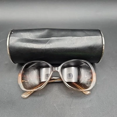 Gafas de sol Bvlgari cabezas de león marrón degradado 8077 5115/13 estuche de cuero a presión Foto 1 de 4