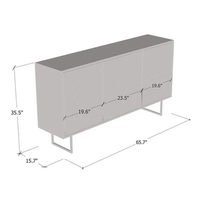 Aparador Bravo 66" carvalho/branco - Imagem 1 de 4