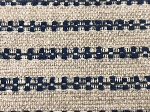 Jane Churchill Horizontal Stripe Uphol Fabric- Riley / Indigo 4.90 yds J0237-03 - Picture 1 of 3