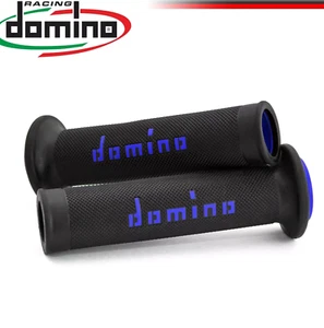 MANOPOLE DOMINO A010 MOTO SCOOTER STRADALI Nero Blu ON ROAD RACING Forate - Imagen 1 de 3