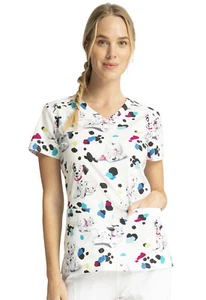 101 Dalmatians Cherokee Scrubs Tooniforms Disney V Neck Top TF666 DAPO - Picture 1 of 7