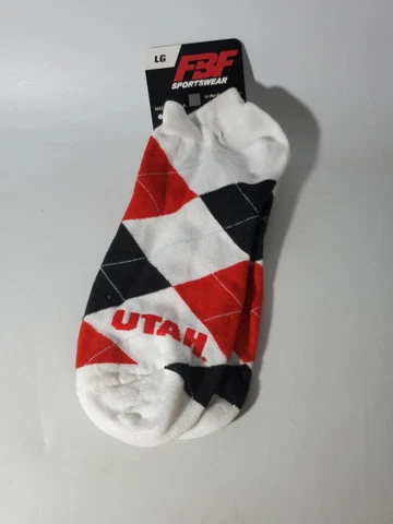 Utah Utes Socks Size Large 10-13 New No Show Cover
