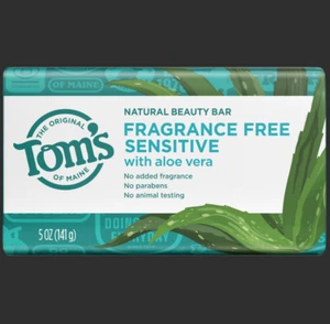 SM Tom's of Maine Fragrance-Free Sensitive Natural Beauty Bar Soap 5 Oz - Picture 1 of 2