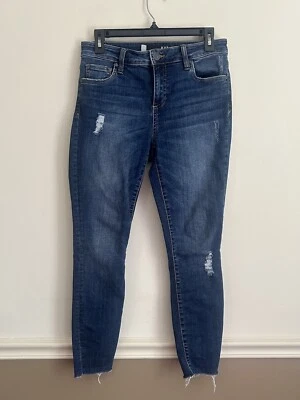 Kut from the Kloth Donna Ankle Skinny Jeans Size  2 Blue Denim Mid Rise Raw Hem - Image 1 of 4