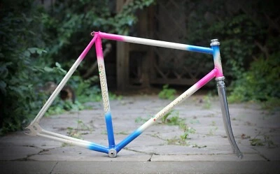 Dancelli Track Frame / 55 cm / White Blue Pink / Campagnolo Pista Bahn - Bild 1 von 4