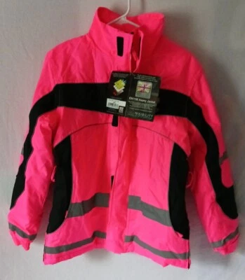 NUEVA Chaqueta de Alta Visibilidad Equisafety Mujer Pequeña Rosa Abrigo de Equitación EN1150 Foto 1 de 4