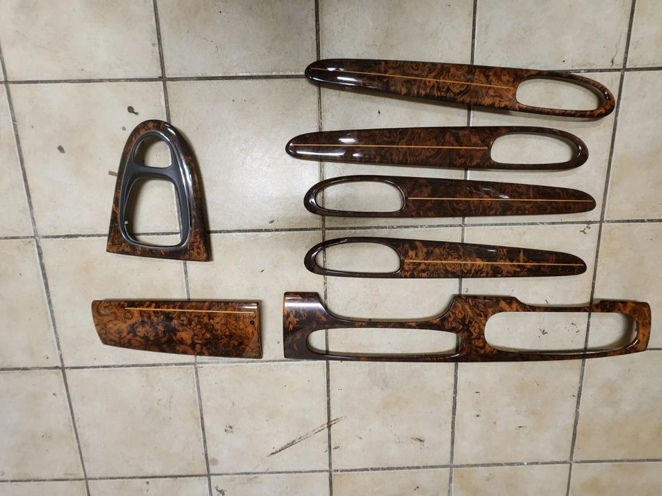 2004 2005 2006 2007 2008 2009 JAGUAR VANDEN PLAS 7 PEÇAS CONJUNTO DE ACABAMENTO DE MADEIRA - Imagem 1 de 1