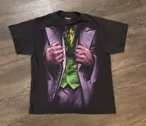 Joker Batman Men's T-Shirt Size Large Movie Graphic Print Short Sleeve Black - Picture 1 of 4