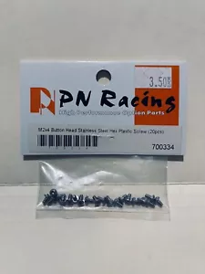 PN Racing Mini-Z M2x4 Button Head stainless Steel Hex Plastic Screw(20 pcs) - Picture 1 of 2