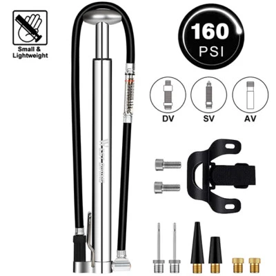 WEST BIKING Bv Bicycle Floor Pump Steel 160 Psi Smart Valve Head Presta Schrader - Image 1 of 4