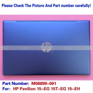 New For HP Pavilion 15-EG 15T-EG 15-EH LCD Back Cover W/Antenna M08899-001 Blue - Picture 1 of 4