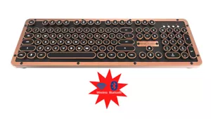 Azio MK-RETRO-L-BT-03-US Retro Classic Bluetooth Artisan Mechanical Keyboard - Picture 1 of 9