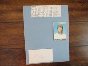 OLLIE  BROWN(D-2015)Signed Trimmed Index Card w/8 x 11 Display w/1970 Topps/Obit - Picture 1 of 7