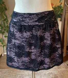 Sugar Thrillz floral black lace mini skirt, plus size 3X - Picture 1 of 6