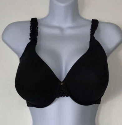 Sujetador satinado con aros negro Natori, para mujer talla 32DDD, excelente forma Foto 1 de 4
