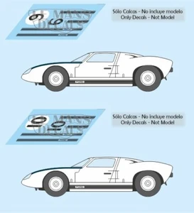 Decals Ford GT40 Le Mans Test 1964 9 10 1:32 1:24 1:43 1:18 64 87 slot calcas - Picture 1 of 3