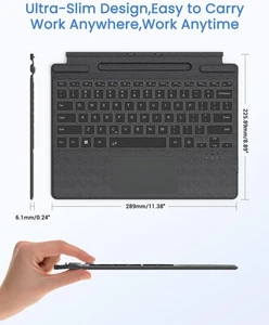 Wireless Type Cover for Microsoft Surface Pro 11/10/9/8/X Ultra-Slim Backlit - Picture 1 of 4