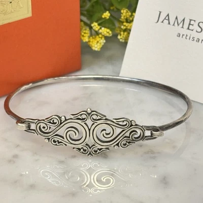"Brazalete brazalete James Avery plata esterlina 925 Sorento con bisagras 7""L tarjeta de caja" Foto 1 de 4