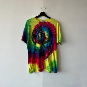 The Chariot Shirt Tie Dye Spiral Skull Rainbow Band Hardcore Graphic Tee Medium - Picture 1 of 5