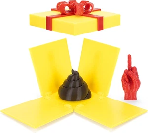 Mittelfinger Streichbox - lästiges Geschenk mit Mittelfinger und Kot für Erwachsene - Bild 1 von 12