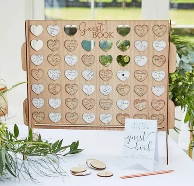 Hochzeit Gästebuch Alternative Holz Connect 4 Deko Ginger Ray - Bild 1 von 3